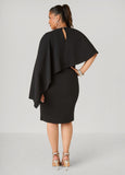 Cape Effect Sheath Dress