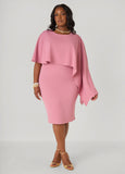 Cape Effect Sheath Dress