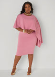Cape Effect Sheath Dress