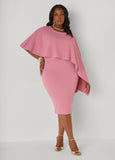 Cape Effect Sheath Dress