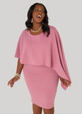 Cape Effect Sheath Dress