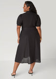 Puff Sleeved Cotton Shirtdress