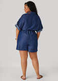 Cuffed Chambray Romper