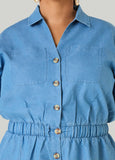 Cuffed Chambray Romper