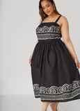 Scroll Print Cotton Dress