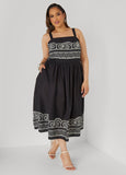 Scroll Print Cotton Dress