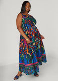 Tropical Print Cotton Dress