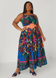 Tropical Print Cotton Dress