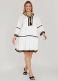 Plus Size Tasseled Cotton Swing Dress