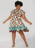 Plus Size Floral Cotton Babydoll Dress