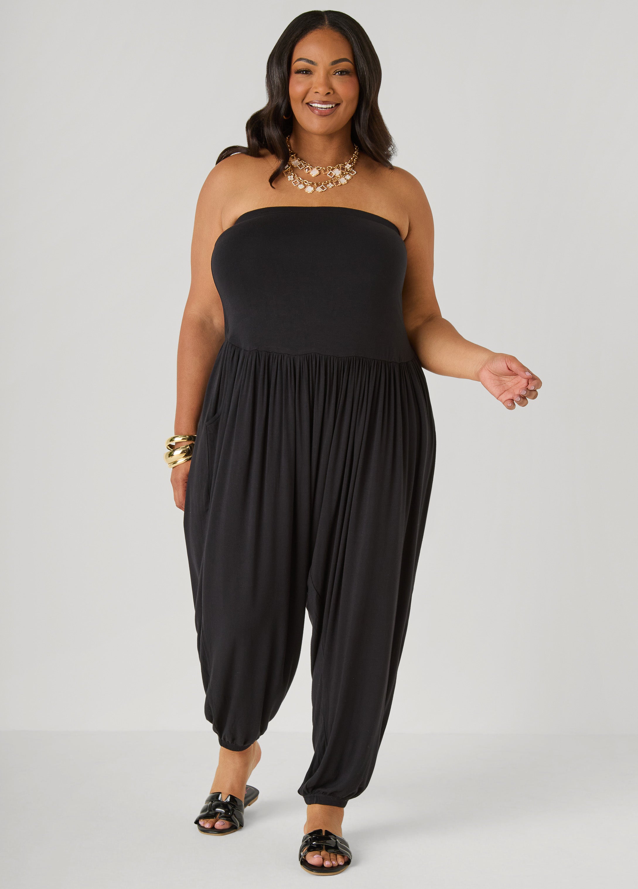 Strapless Harem Leg Jumpsuit