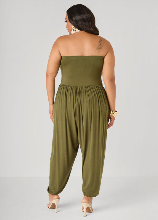 Strapless Harem Leg Jumpsuit