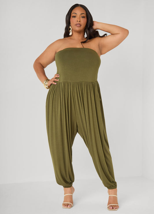 Strapless Harem Leg Jumpsuit