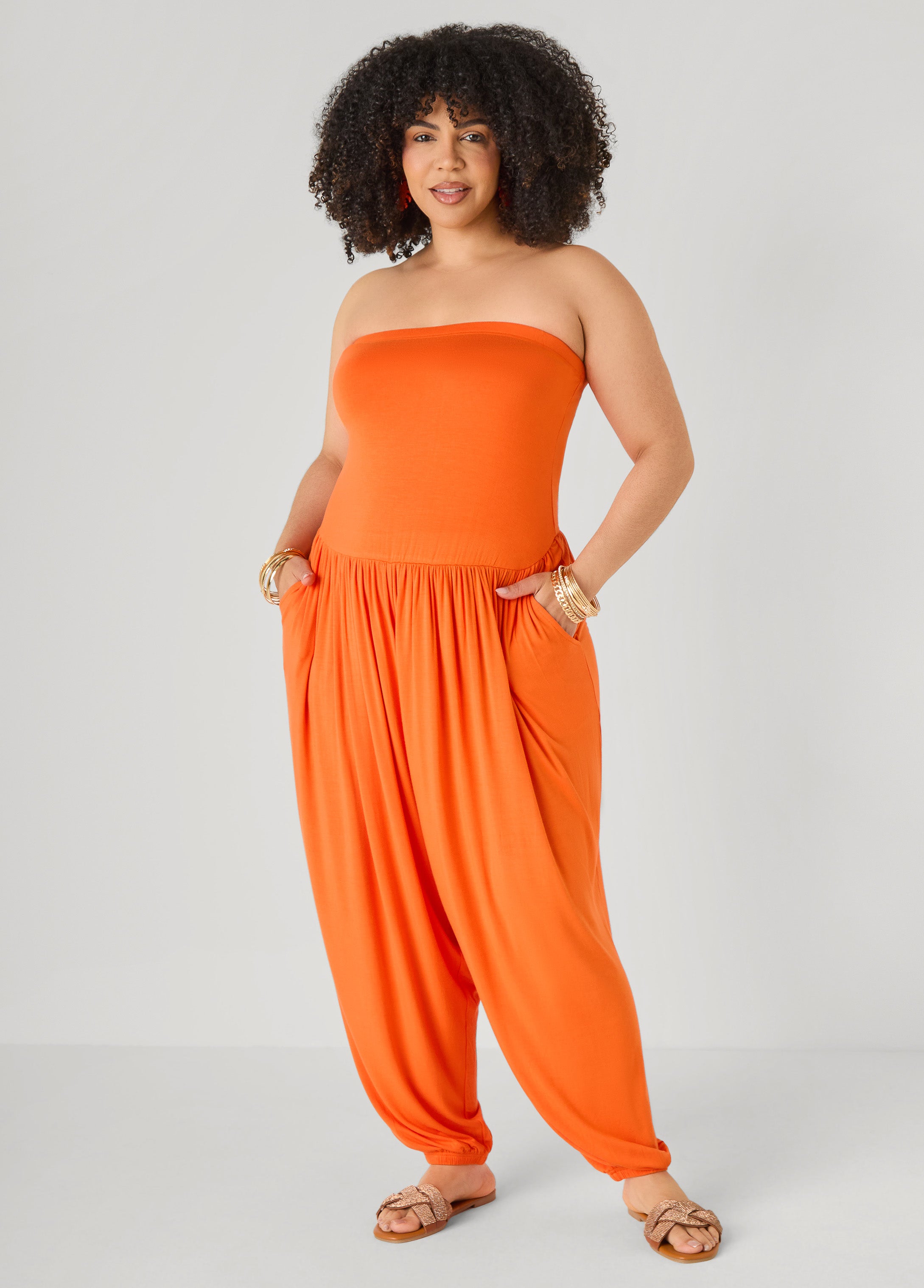 Strapless Harem Leg Jumpsuit