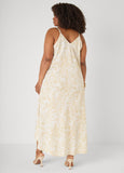 Floral Print V Neck Midaxi Dress