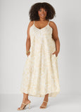 Floral Print V Neck Midaxi Dress