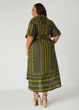 Printed Linen Blend Shirtdress