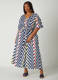 Abstract Linen Blend Jumpsuit