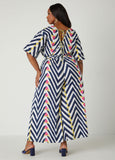Abstract Linen Blend Jumpsuit
