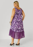 Brushstroke Print Hi Low Dress