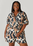 Abstract Cotton And Linen Romper