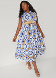 Geo Print Maxi Shirtdress