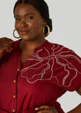 Beaded Embroidered Midi Shirtdress
