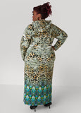 Animal Print Hooded Maxi Dress