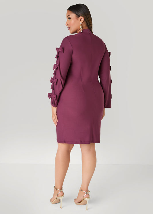 Bow Embellished Cutout Dress