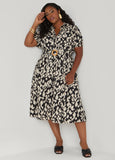 Abstract Print Cotton Shirtdress