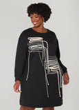 Shoelace Embellished Sweatshirt Dress