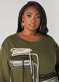 Shoelace Embellished Sweatshirt Dress