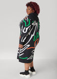 Brushstroke Print Hoodie Dress