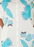 Parrot Print Hi Low Shirtdress