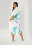 Parrot Print Hi Low Shirtdress