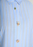 Button Detailed Striped Shirtdress