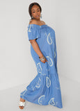 Off The Shoulder Paisley Dress