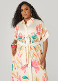 Floral Print Maxi Shirtdress