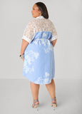 Lace Paneled Printed Shirtdress