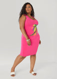 Cutout Parrot Midi Tank Dress