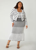 Cropped Striped Cardigan