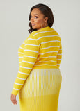 Cropped Striped Cardigan