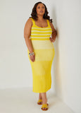 Plus Size Striped Maxi Tank Dress