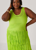 Fringed Crochet Tank Dress