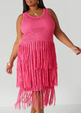 Fringed Crochet Tank Dress