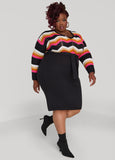 Chevron Knit Sweater Dress