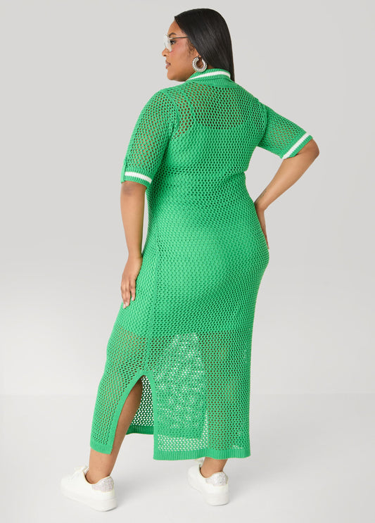 Open Knit Maxi Dress