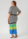Zig Zag Pointelle Maxi Dress