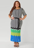 Zig Zag Pointelle Maxi Dress