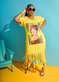 Plus Size Tropical Graphic T Shirt Dress Casual Short Sleeve Maxi Dress